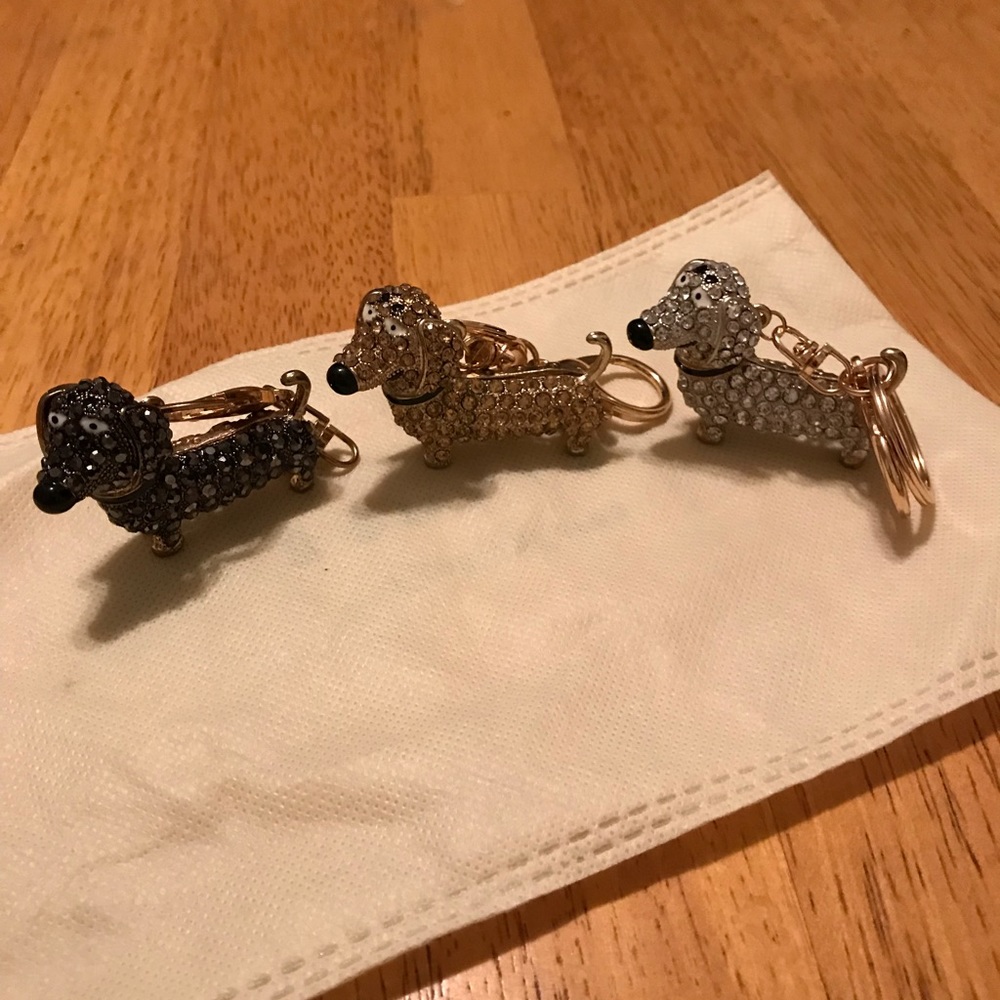 3 Dachshund Key Rings/Purse Charms